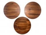 Superior Round Acacia Wood Charger Plates and Wall Decor Set
